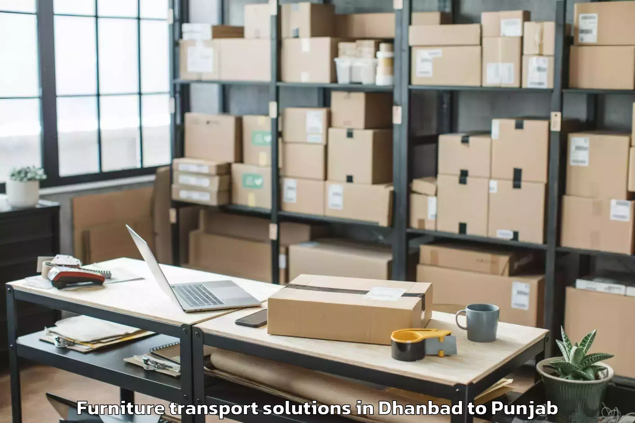 Professional Dhanbad to Siswan Furniture Transport Solutions